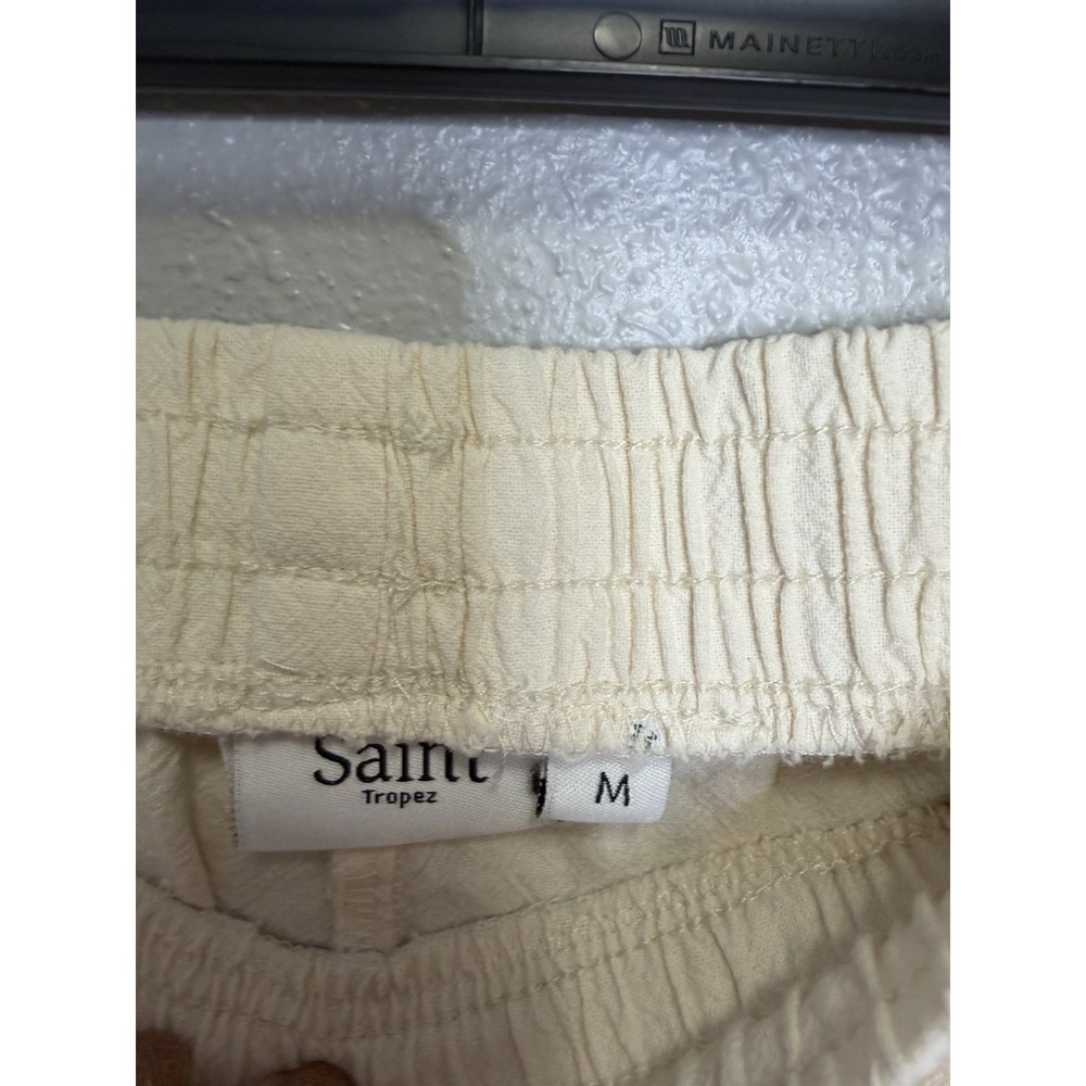 Saint Tropez ZalindaSZ Shorts Women's Size M roll cuff Cotton tan cream - Picture 3 of 5